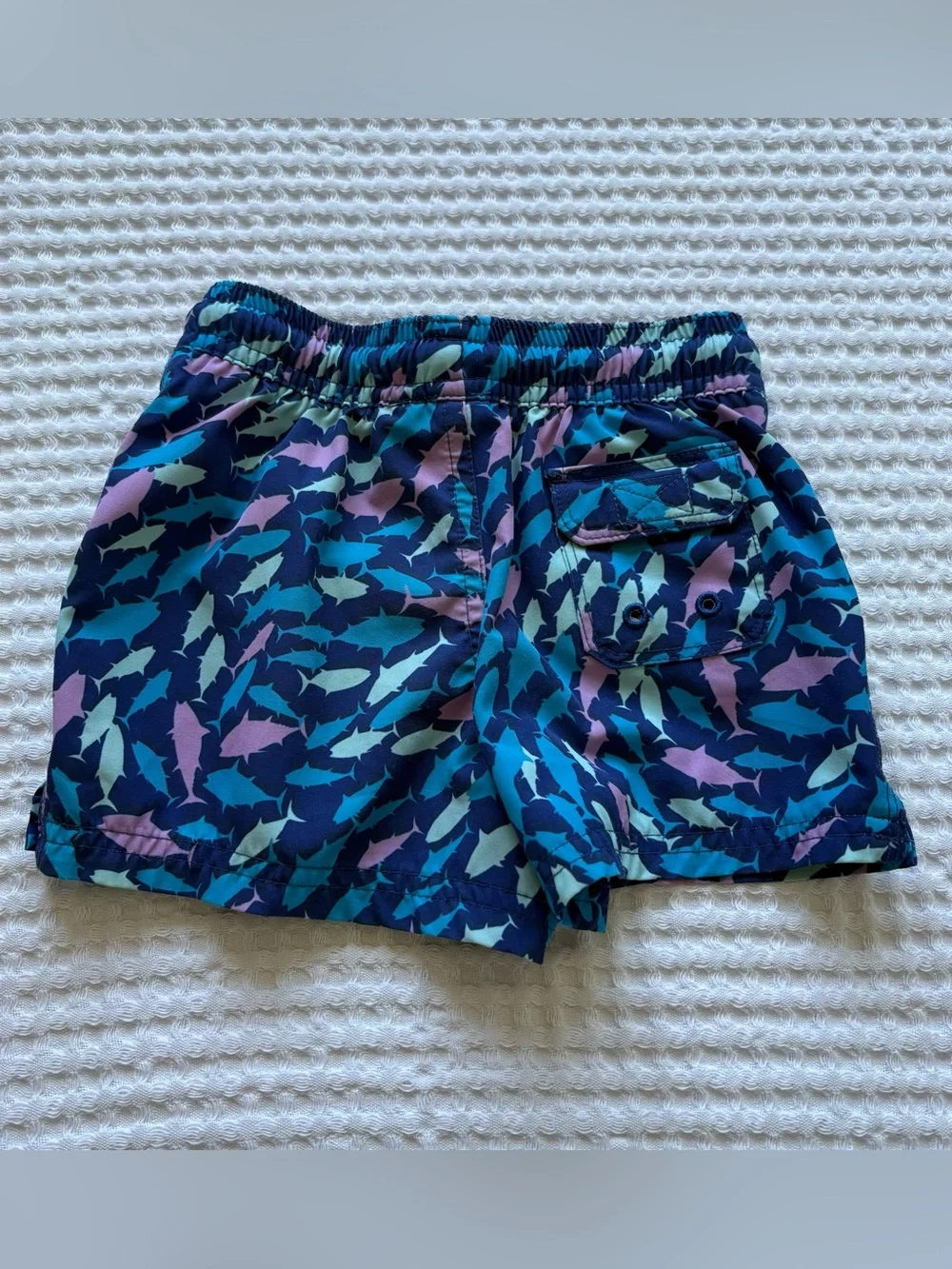 Vineyard Vines Shark Fish Blue Swim Trunks Bathing Suit Pool Beach: 12-18M